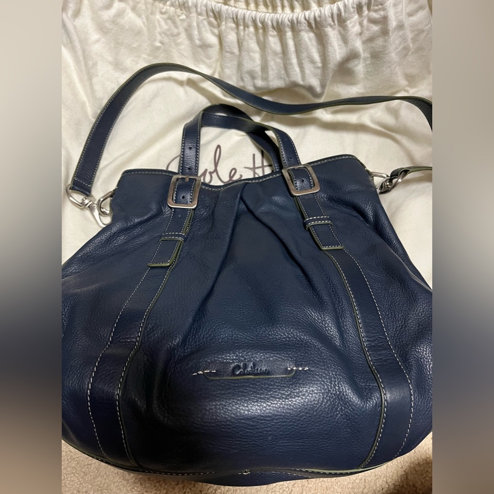 Cole Haan Navy Blue Leather Women’s Crossbody Tote